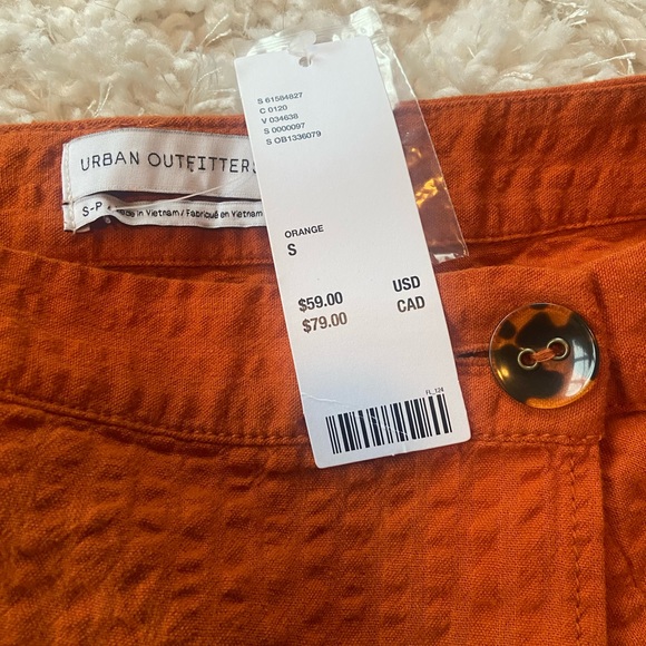 Uo Seersucker Wrap Mini Skirt In Orange - Picture 2 of 3